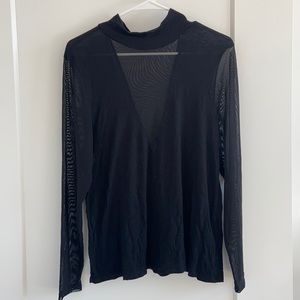 LF High Neck Mesh Long Sleeve